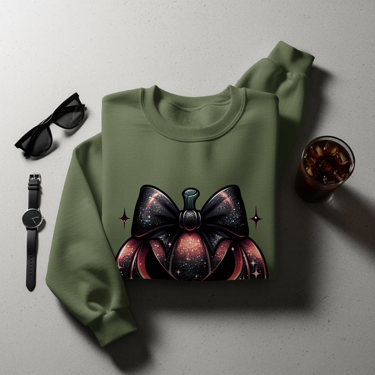 Galaxy Bow Design Green Fashionable Sweatshirt product