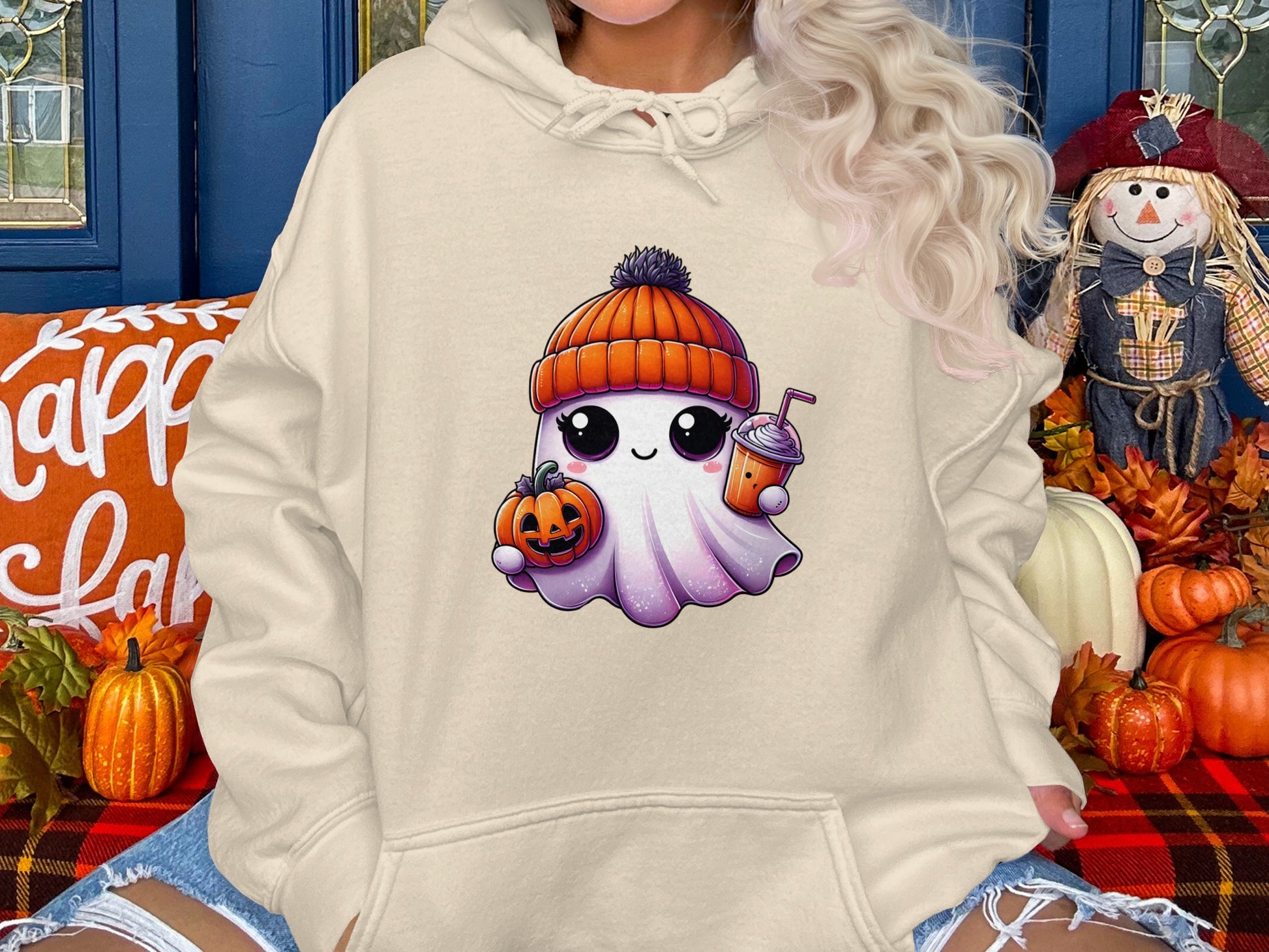 Cute Ghost Halloween Fall Hoodie product type