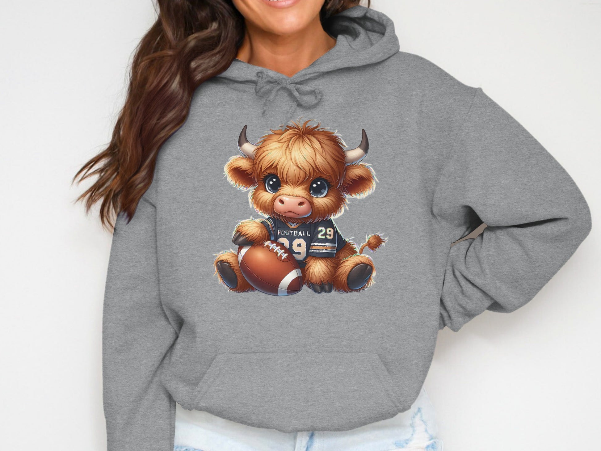 Adorable Football Cow Cartoon Illustration Hoodie product