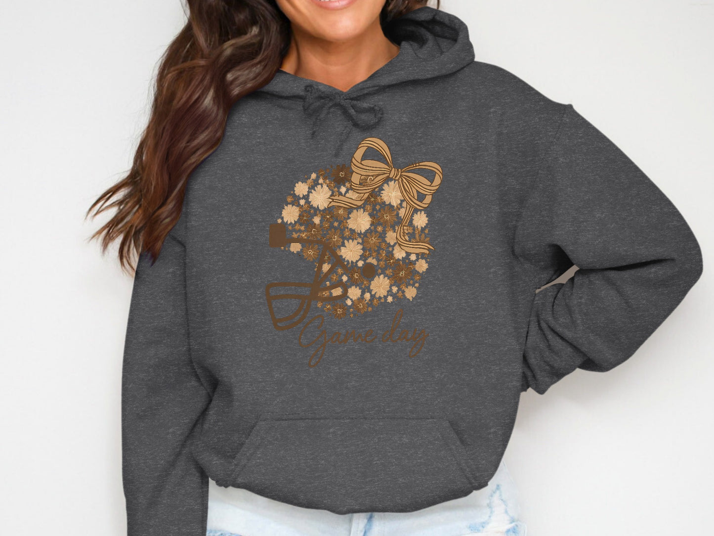 Game Day Helmet and Flowers Graphic Hoodie product