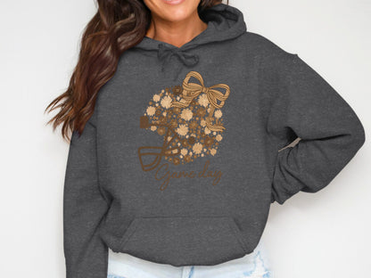 Game Day Helmet and Flowers Graphic Hoodie product
