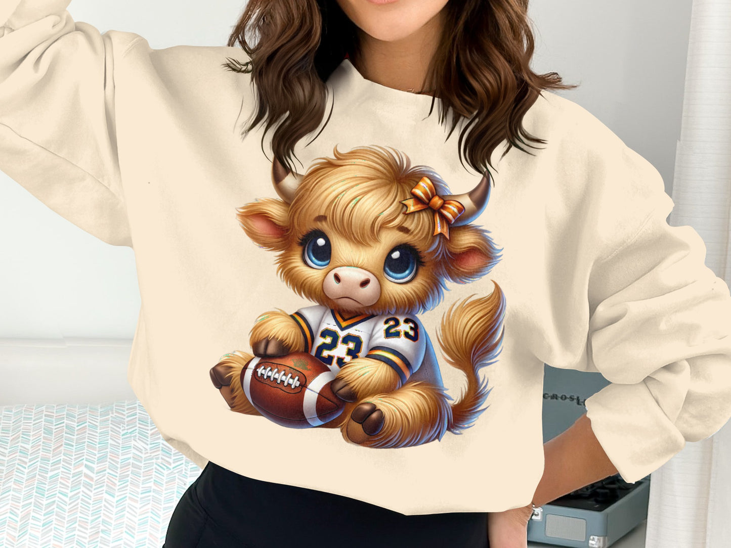 Adorable Football Jersey Bull Graphic Sweatshirt product