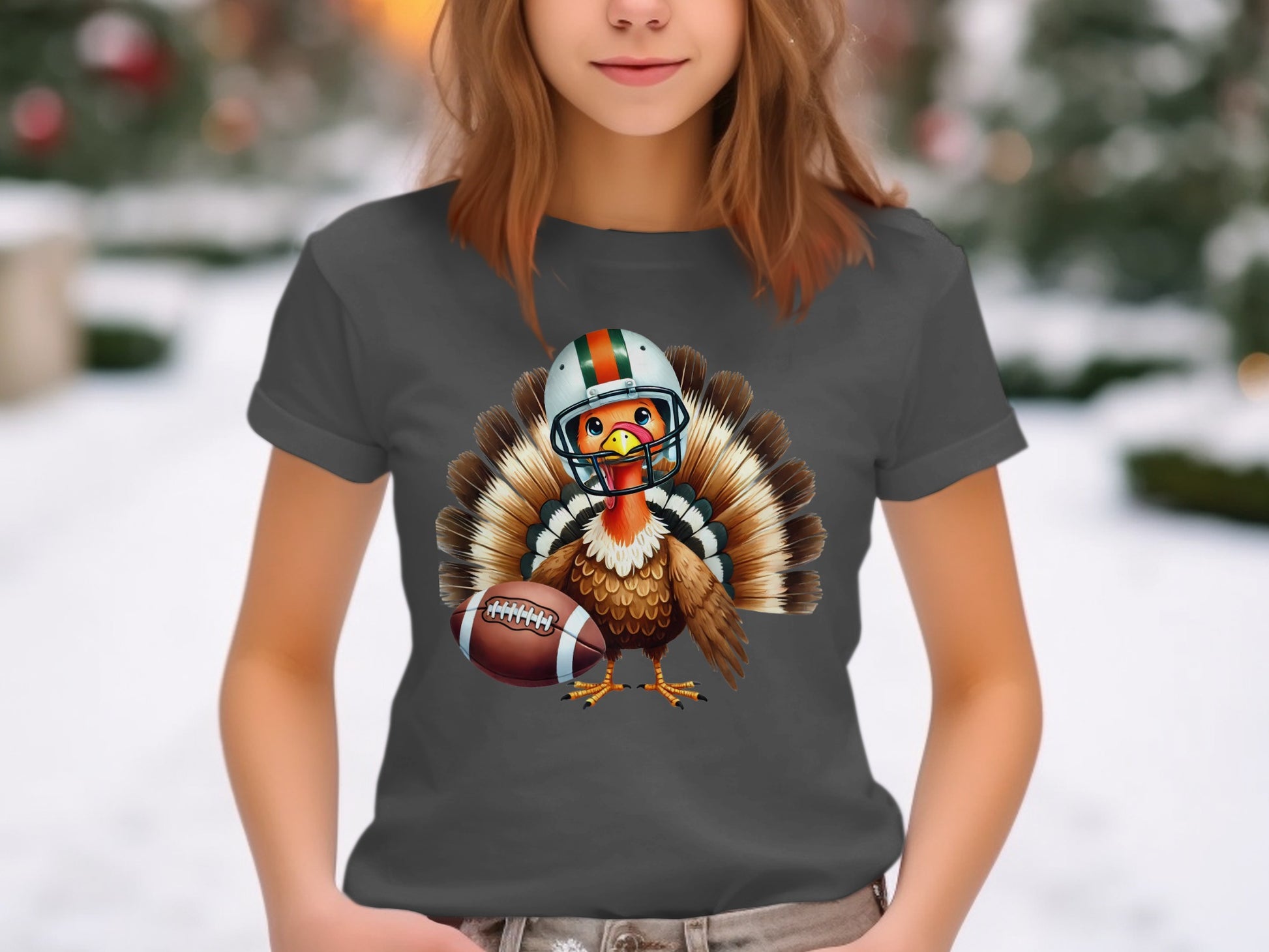 Thanksgiving Football Turkey Graphic T Shirt product