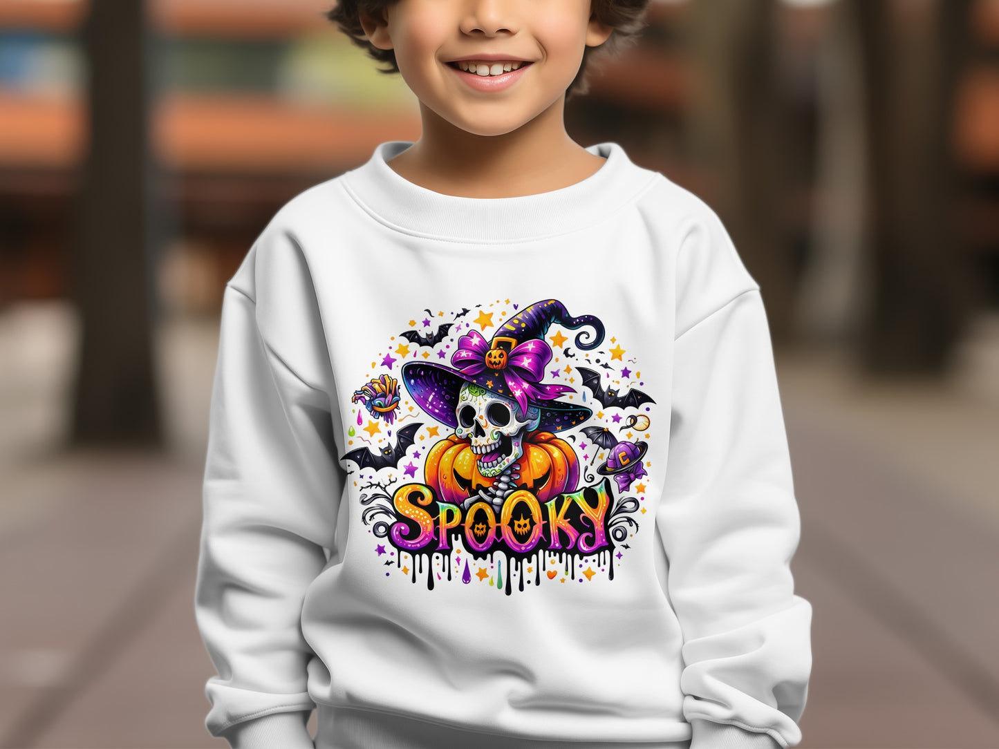 Spooky Skull Witch Halloween Themed Sweater product