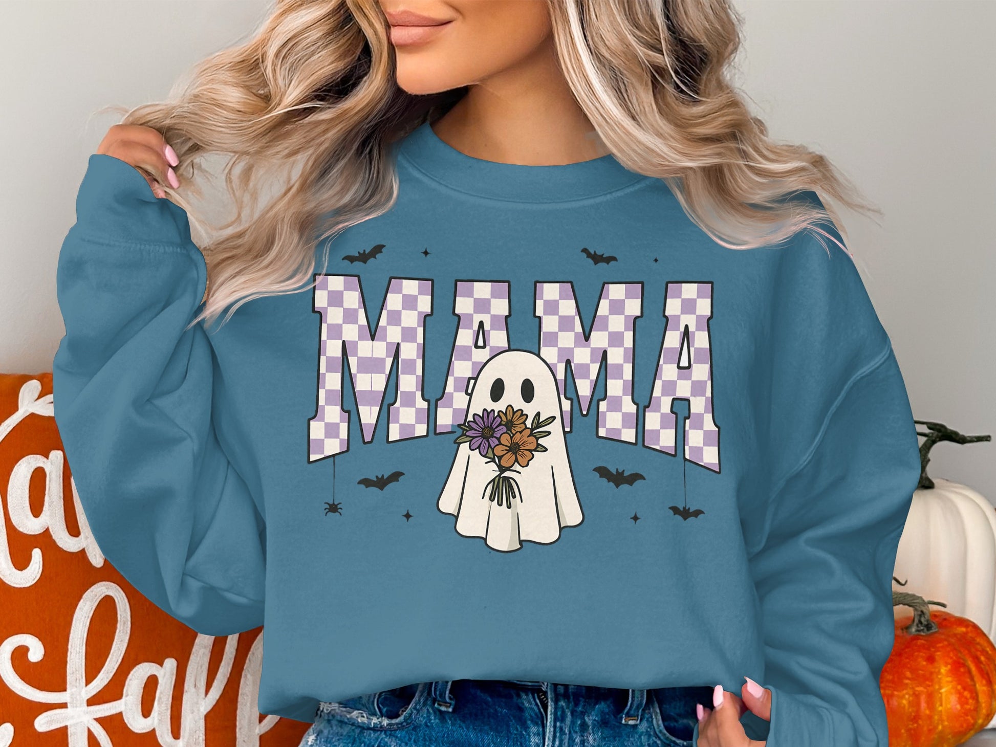 Cute Halloween Ghost MAMA Sweatshirt for Fall product