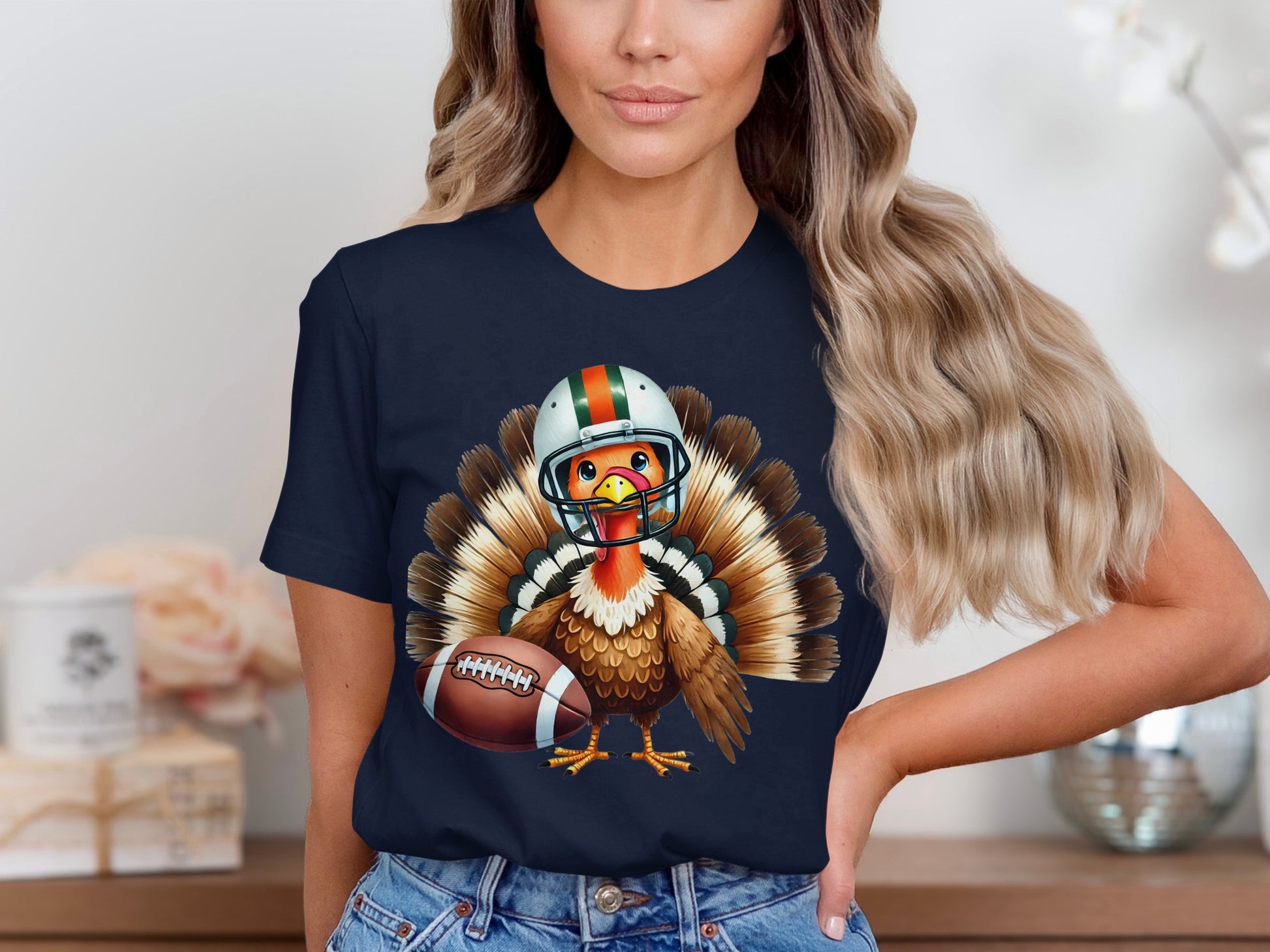 Thanksgiving Turkey Football Helmet T-shirt product