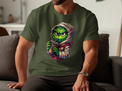 Alien Character Drinking Coffee Graphic Tee product type