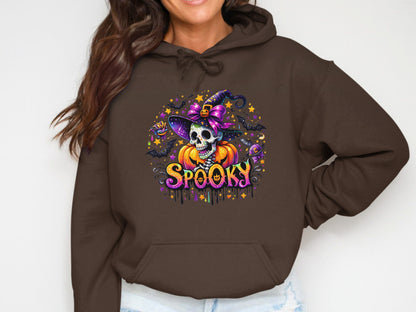 Colorful Spooky Skull With Witch Hat Hoodie product type