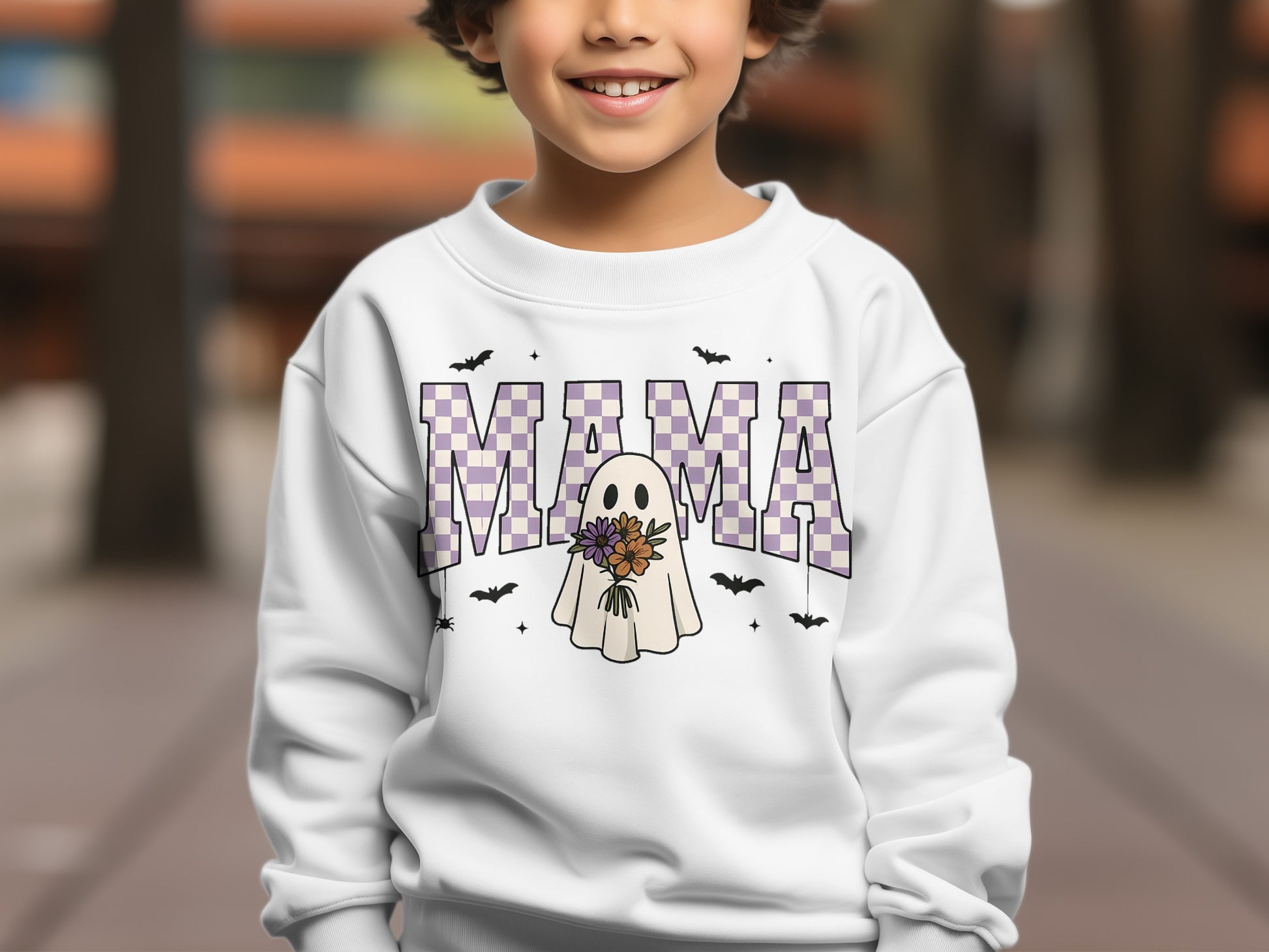 Mama Ghost Holding Flowers Printed Sweatshirt product