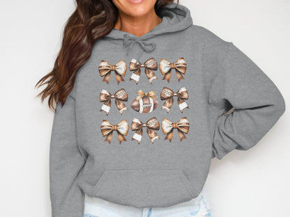 Festive Bow Design Hoodie Perfect for Holiday Season product type