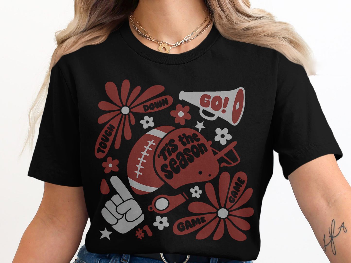 Festive Football Game Day Graphic Tee product