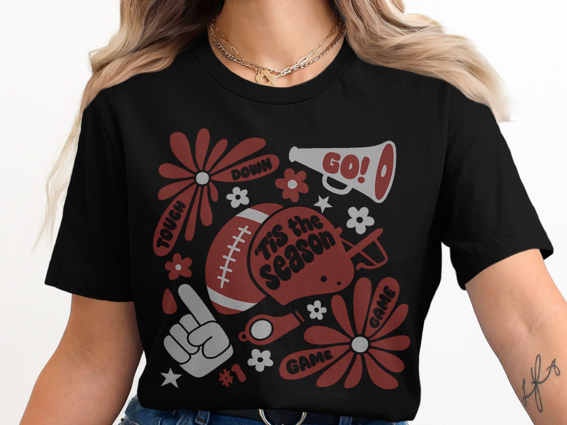 Festive Football Game Day Graphic Tee product