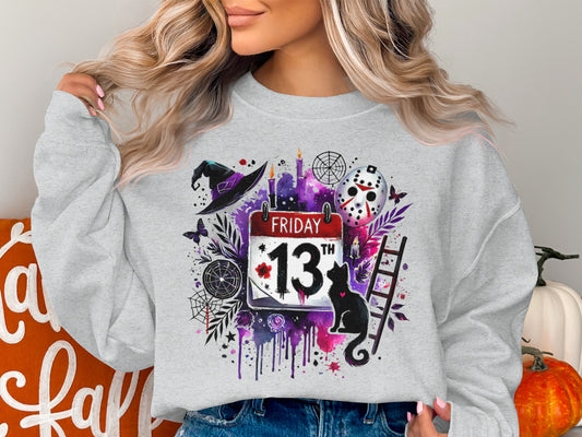 Friday the 13th Themed Halloween Graphic Sweatshirt product