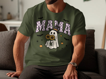 Halloween Ghost with Sunflower Mama T-Shirt product type