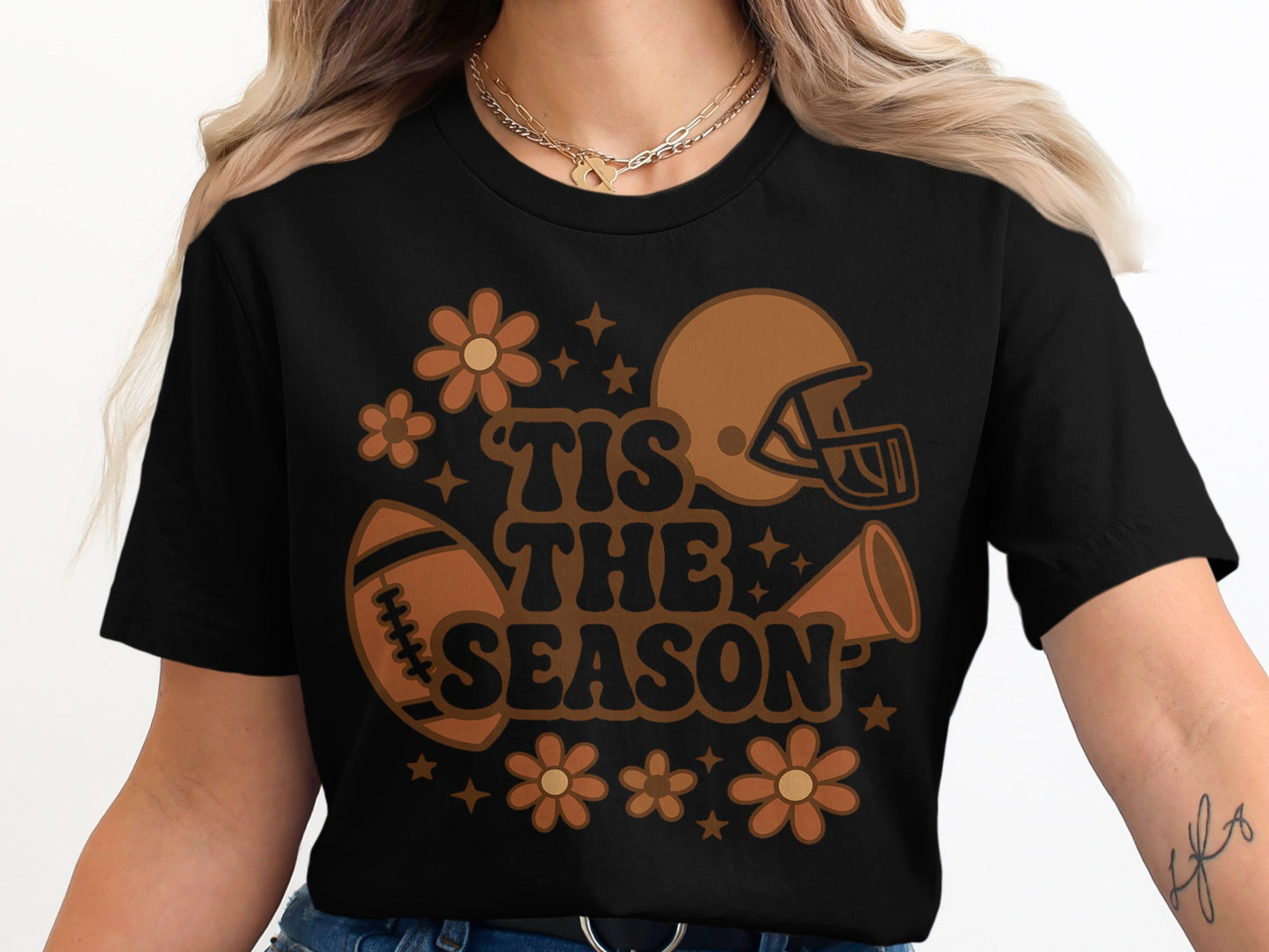 Tis The Season Helmet and Football Graphic Shirt product