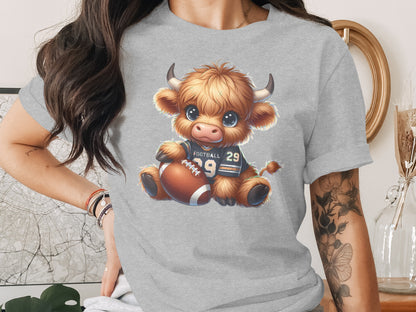 Cute Football Cow Cartoon T-shirt Funny Animal Lover product type