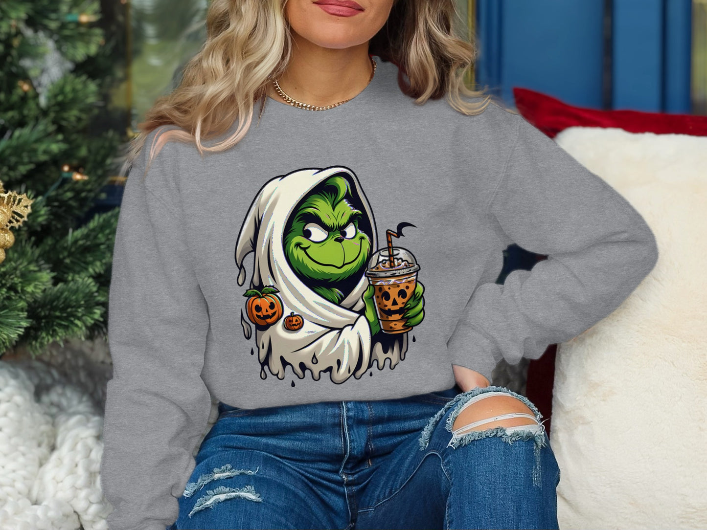 Festive Grinch Halloween Graphic Printed apparel product type