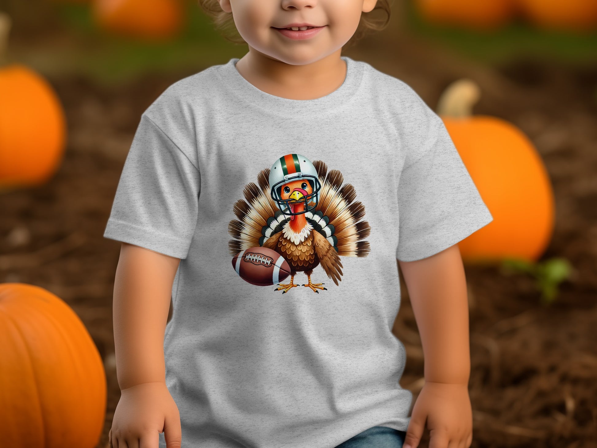 Cute Football Turkey Graphic T-Shirt for Kids product type