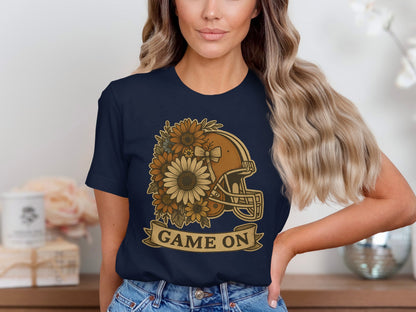 Game On Helmet Floral Design T-Shirt product