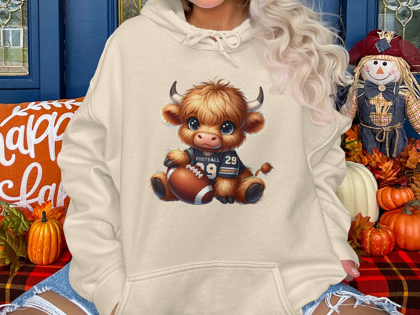 Cute Football Cow with Number 29 Hoodie product