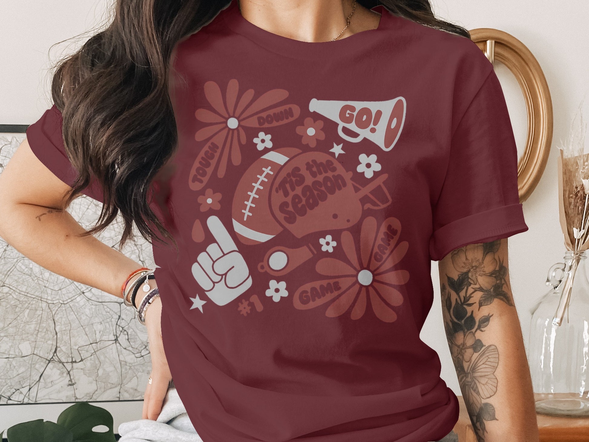Festive Touchdown Tis the Season Graphic T-shirt product type