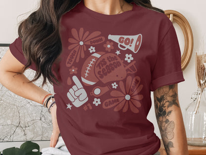 Festive Touchdown Tis the Season Graphic T-shirt product type