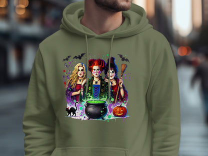 Vibrant Halloween Themed Hoodie with Witch Design product