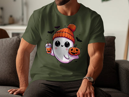 Cute Halloween Ghost with Pumpkin T-Shirt product