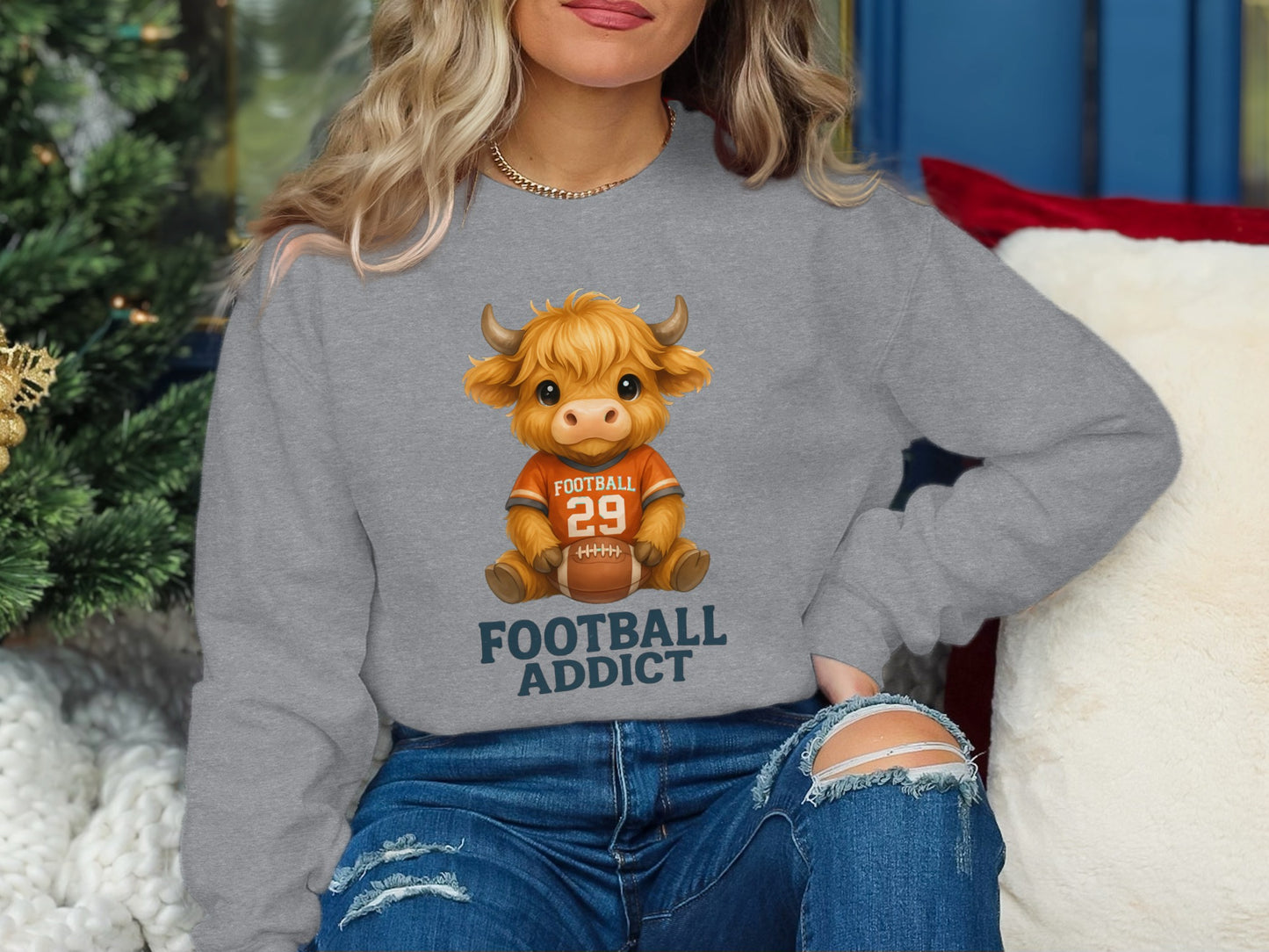 Football Addict 29 Bull Cute Sweatshirt product