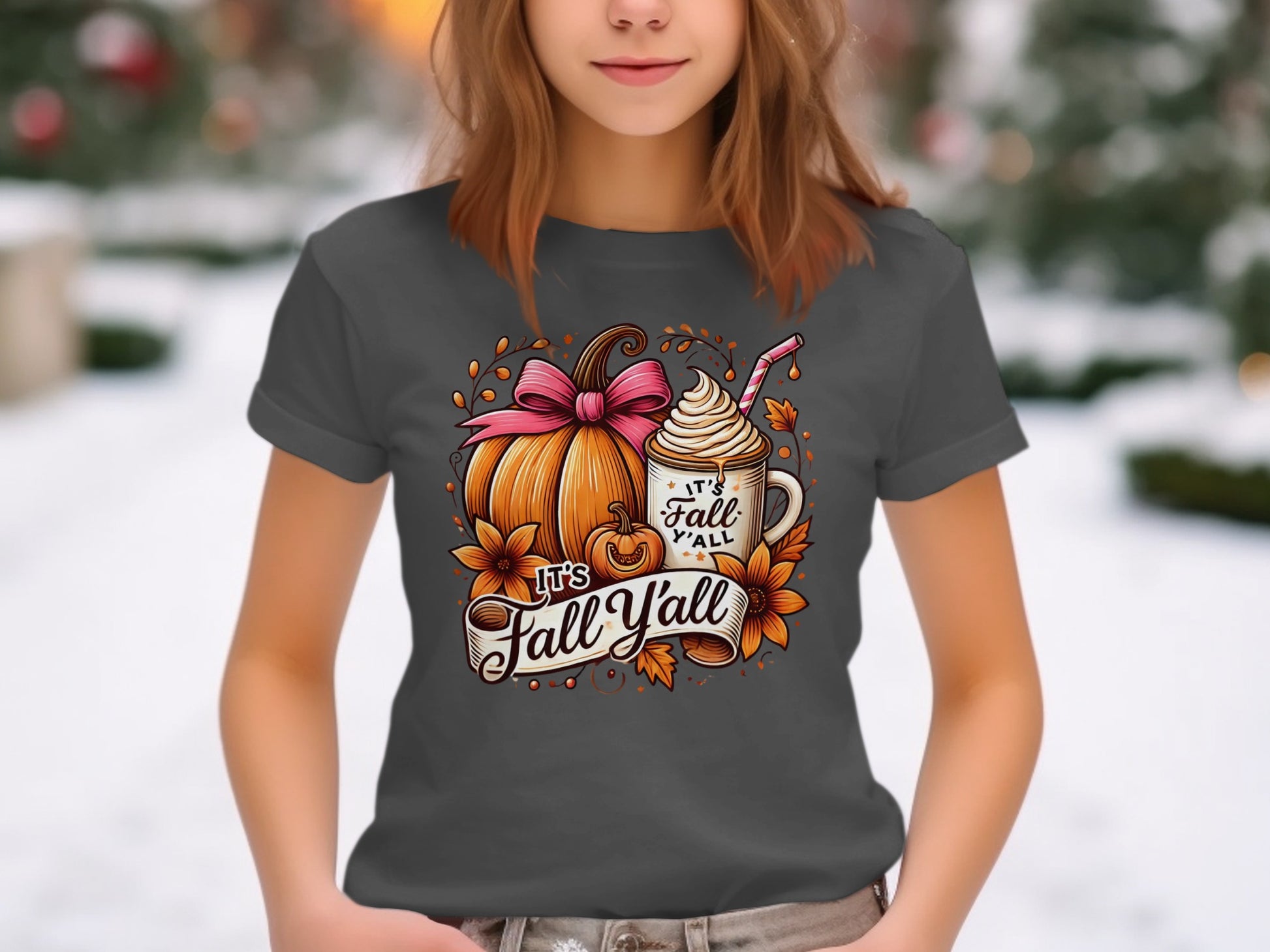 It's Fall Y'all Pumpkin and Coffee T-shirt product type