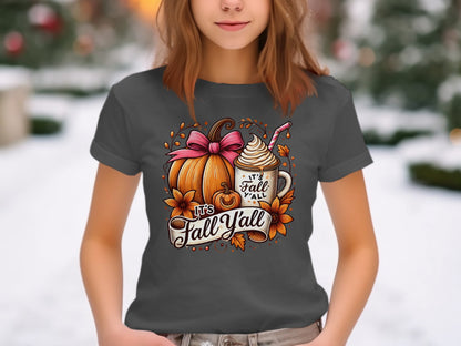 It's Fall Y'all Pumpkin and Coffee T-shirt product type