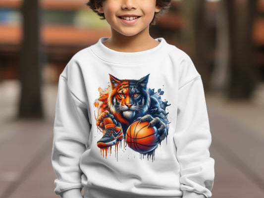 Bold Colorful Tiger Basketball Graphic Sweatshirt product