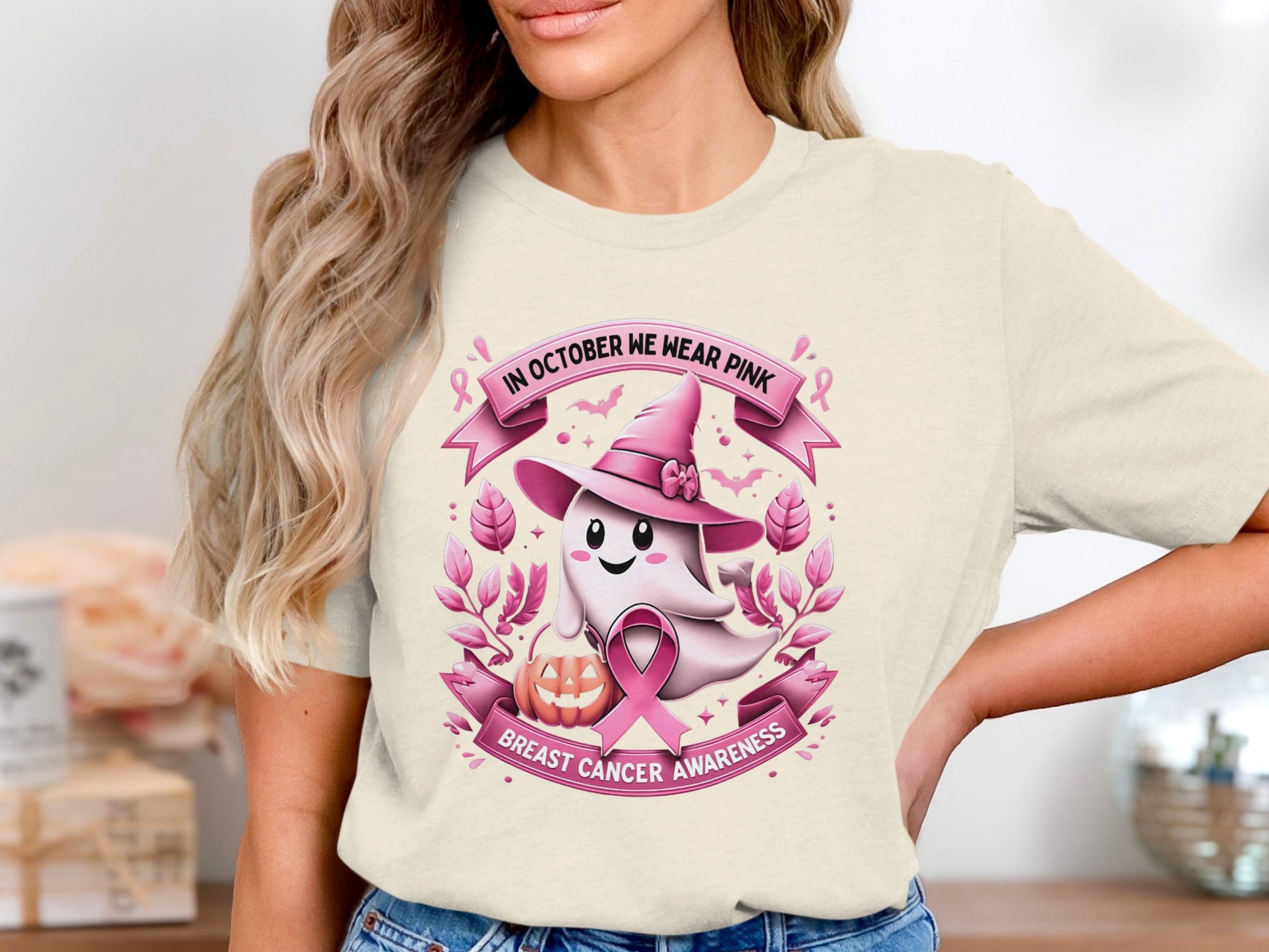 Breast Cancer Awareness Pink Ghost Shirt product type