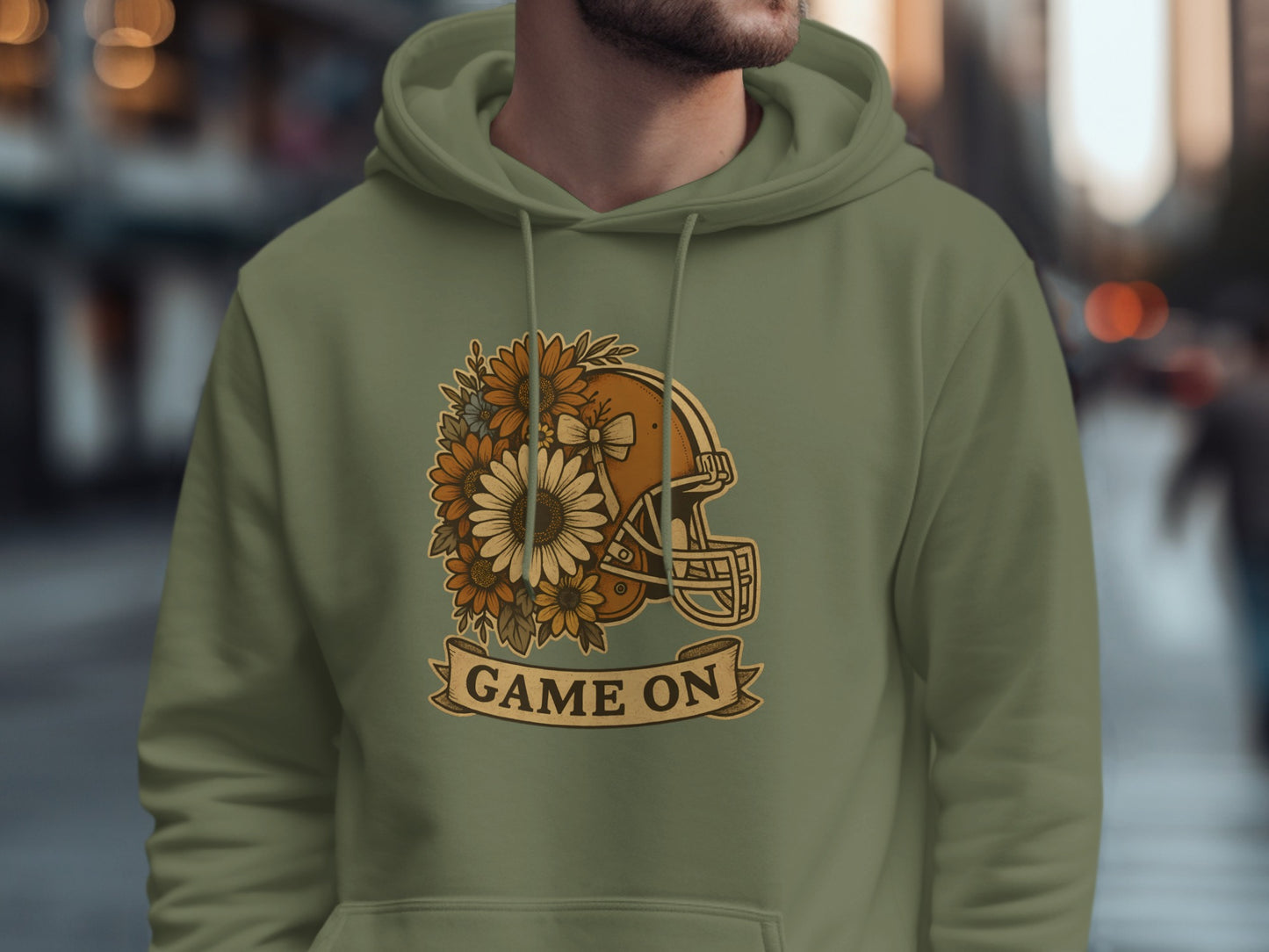 Game On Football Helmet with Flowers Hoodie product type