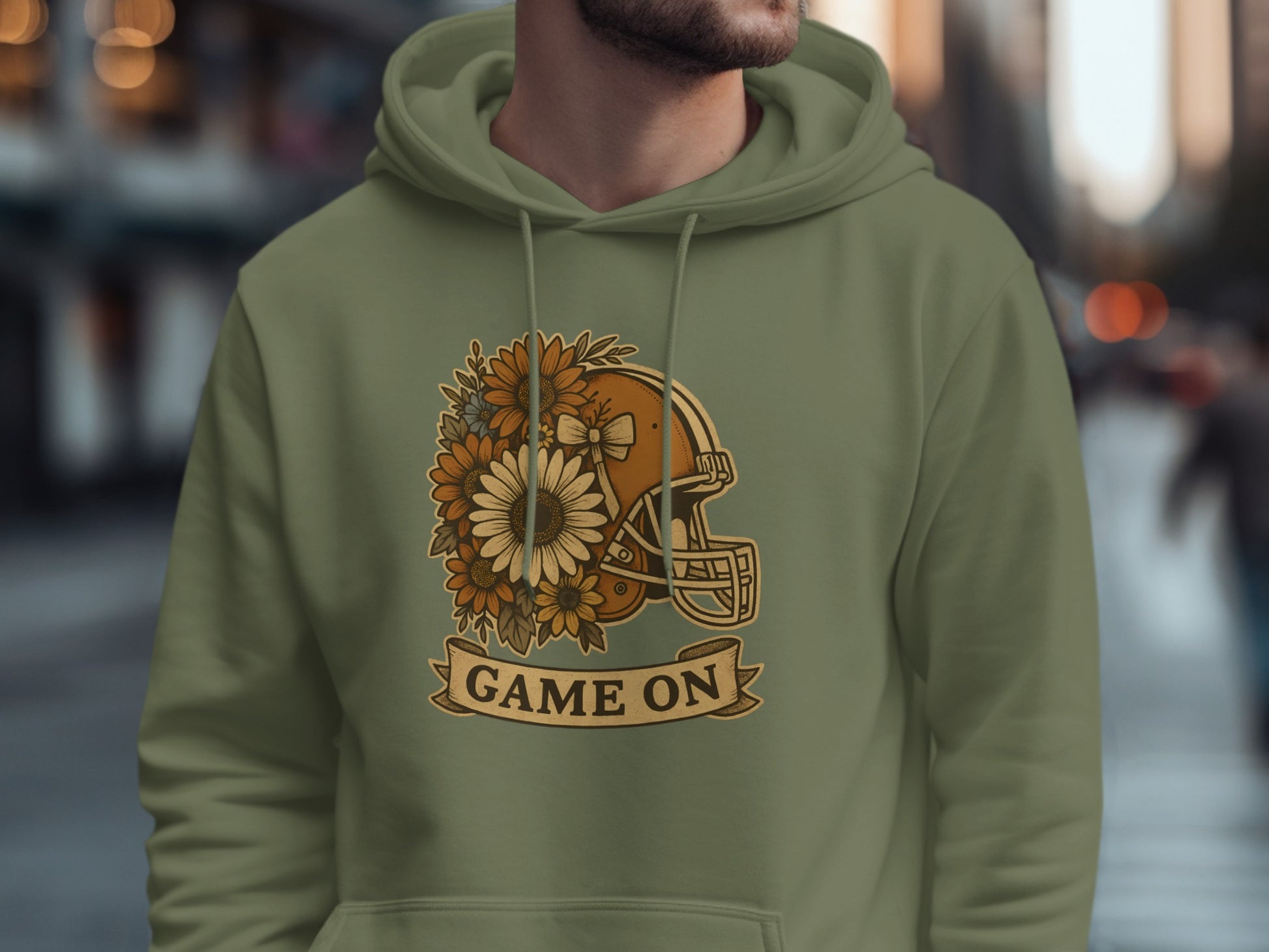 Game On Football Helmet with Flowers Hoodie product type