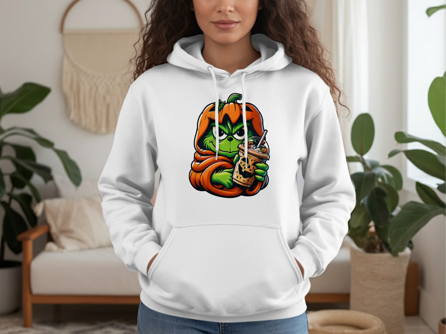 Halloween Pumpkin Monster with Coffee Hoodie product type