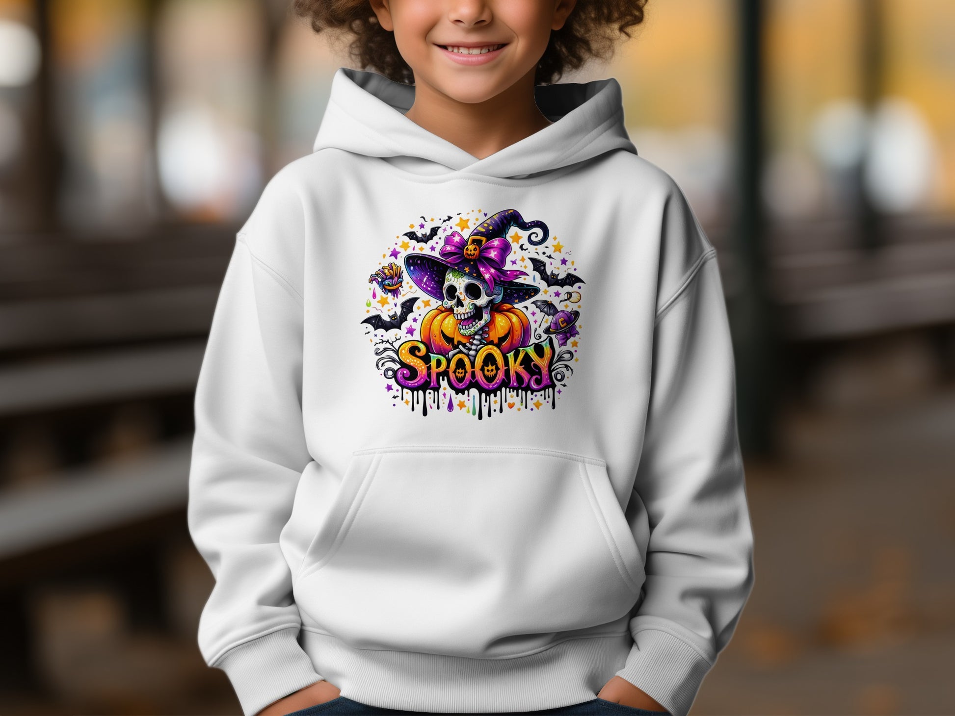 Spooky Skull and Pumpkin Halloween Hoodie product