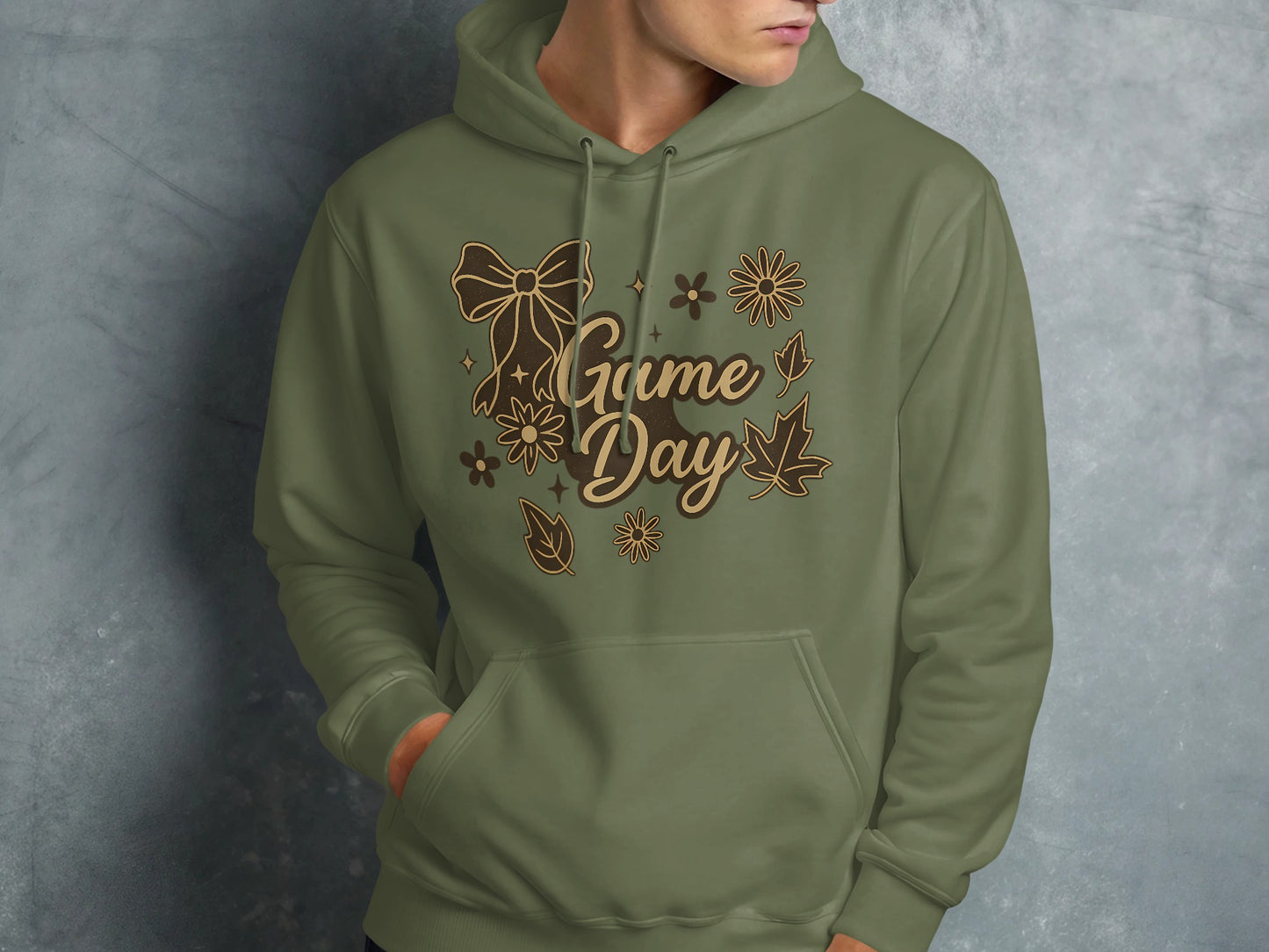 Game Day Bow Floral Design Unisex Hoodie product type