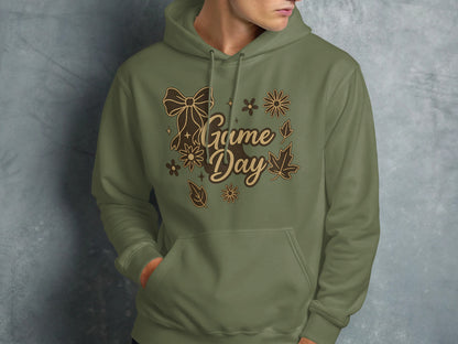 Game Day Bow Floral Design Unisex Hoodie product type