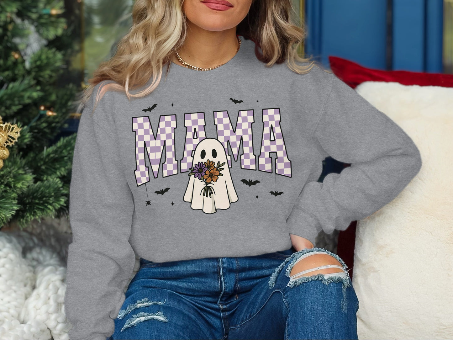 Mama Ghost Graphic Holiday Sweatshirt product