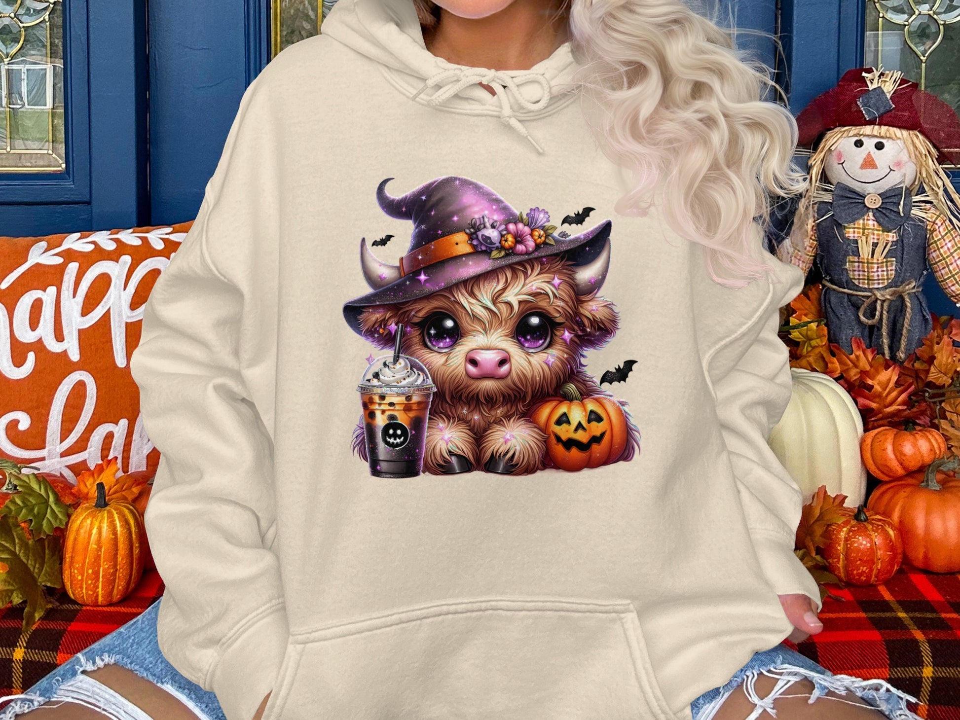 Halloween Witch Cow Graphics Hoodie product