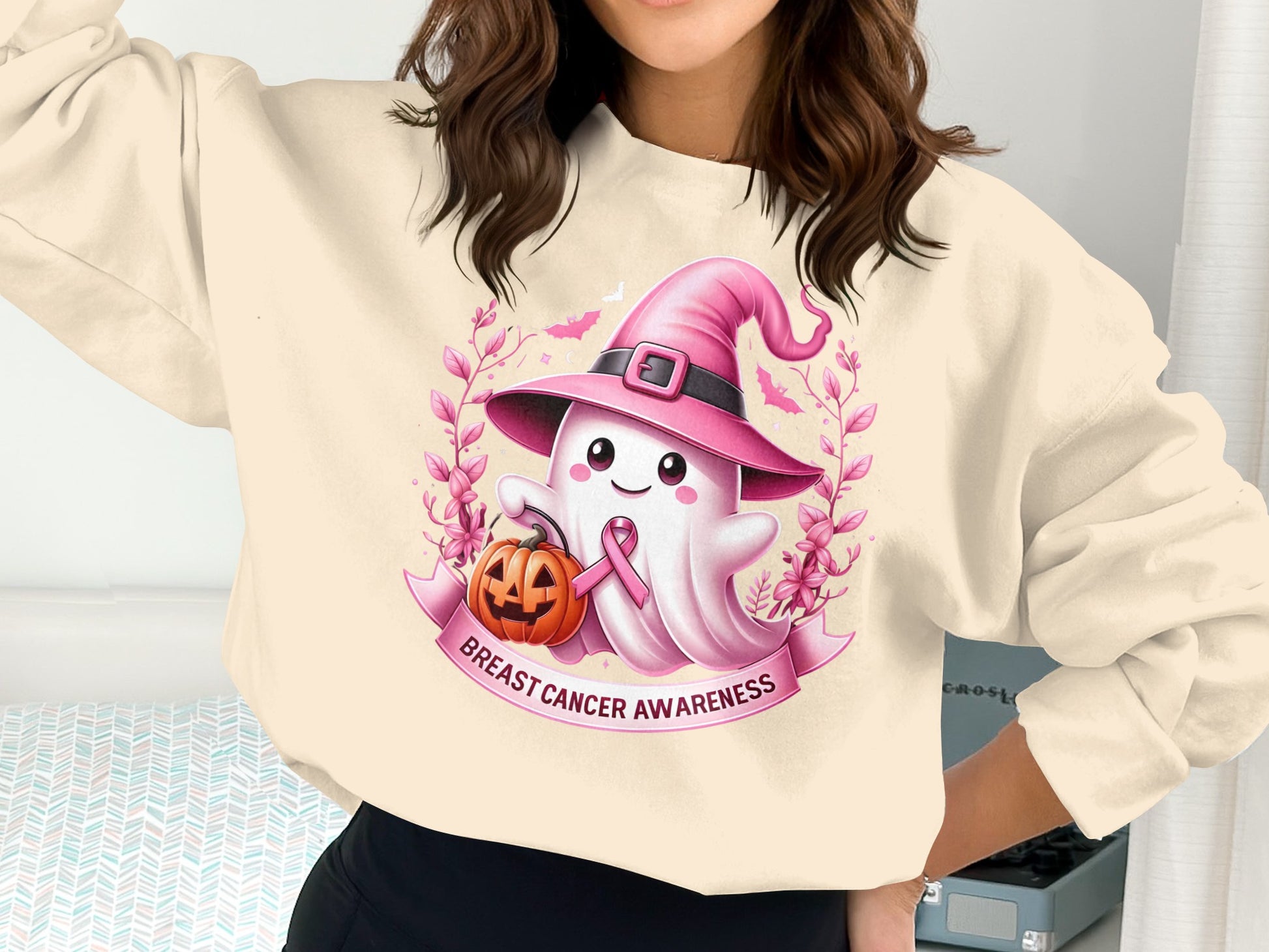 Breast Cancer Awareness Cute Ghost Witch product type