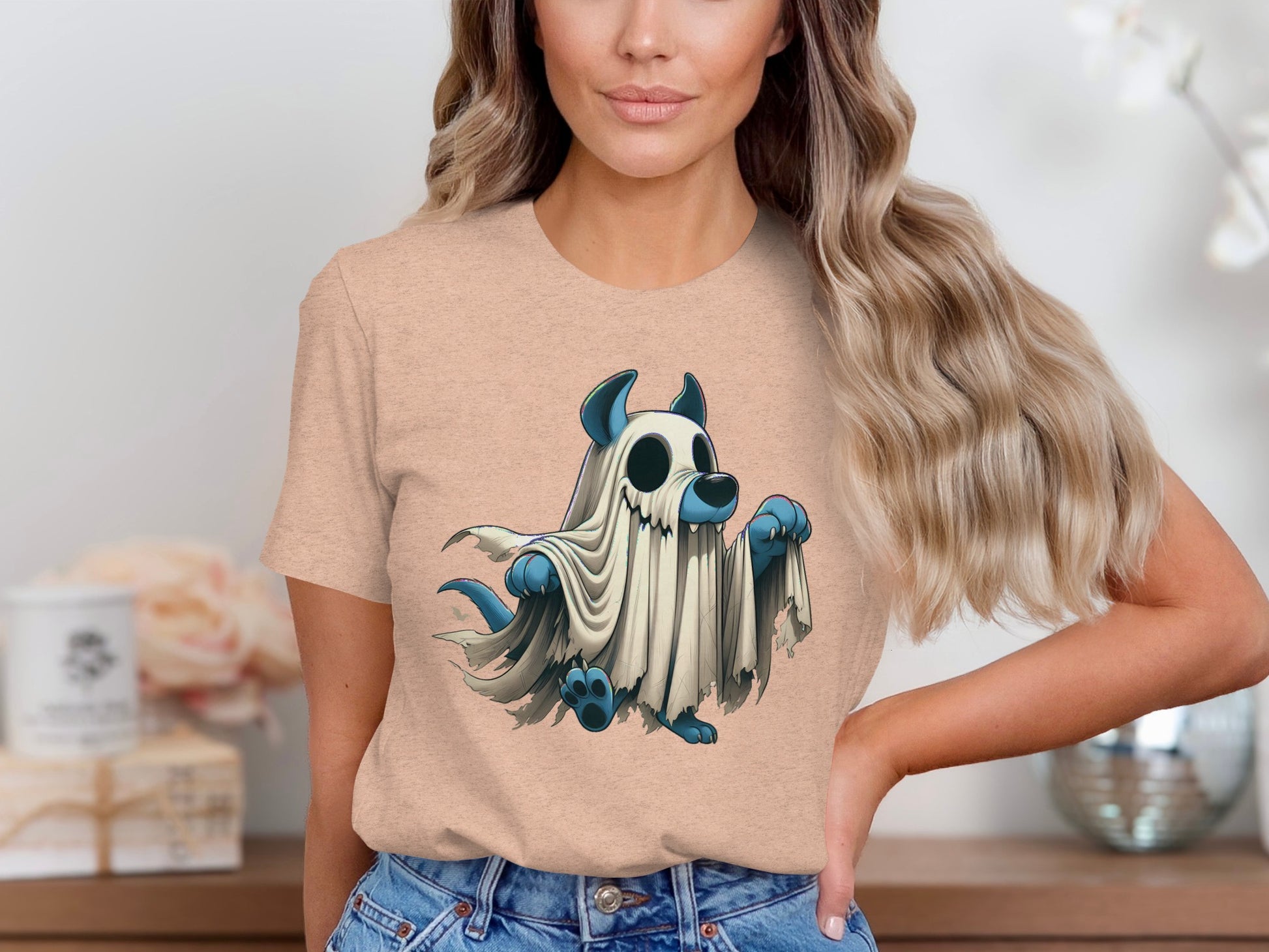 Cute Cartoon Ghost Dog Graphic Design T-shirt product