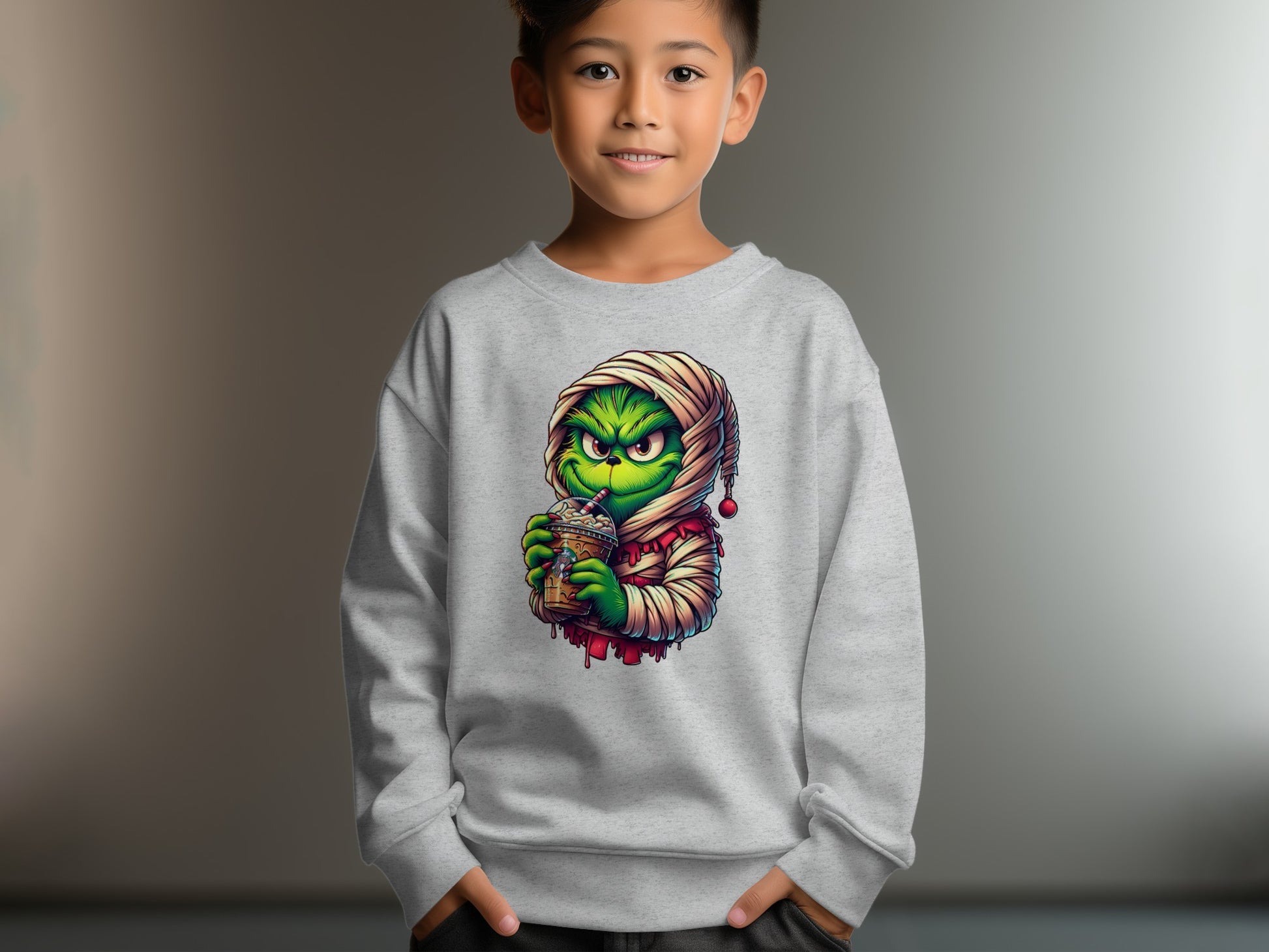 Grinch Drinking Hot Cocoa Kid's Cute Holiday product