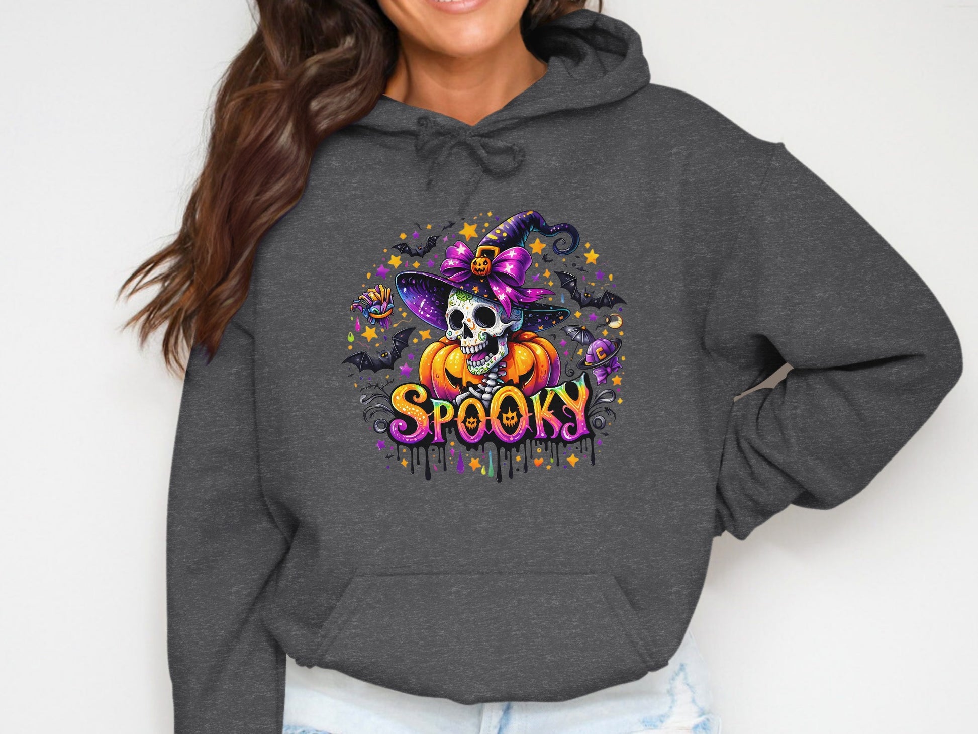 Spooky Skull Witch Pumpkin Graphic Hoodie product type