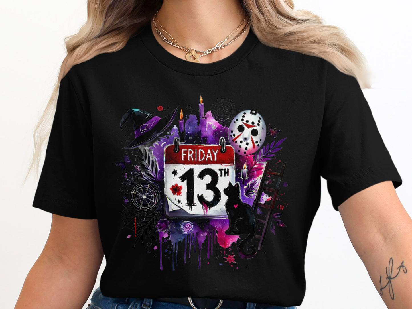 Spooky Friday the 13th Halloween Cat Art product type