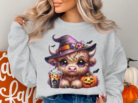 Cute Halloween Highland Cow Graphic Sweatshirt product