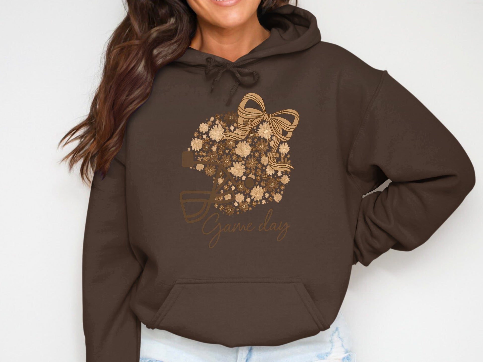 Game Day Football Floral Design Hooded Sweatshirt Product