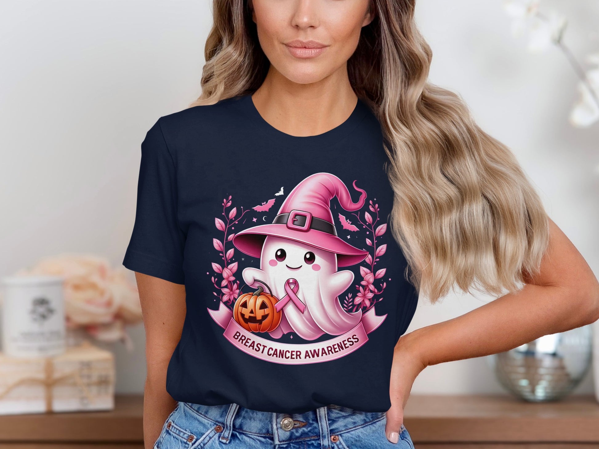 Breast Cancer Awareness Witch Ghost T-shirt product type