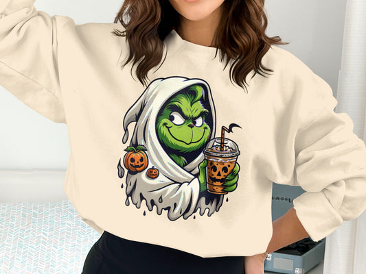 Halloween Cartoon Character Drinking Coffee product